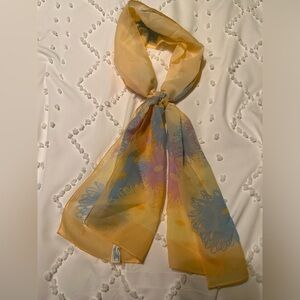 Vintage Multicolored Pastel Floral Scarf